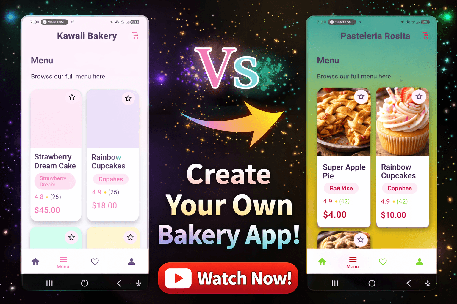 Kawaii Bakery Style App Builder – Premium
